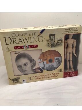 Hinkler Drawing Kit DVD Coloring Book & Articulated 8" Wooden
Model